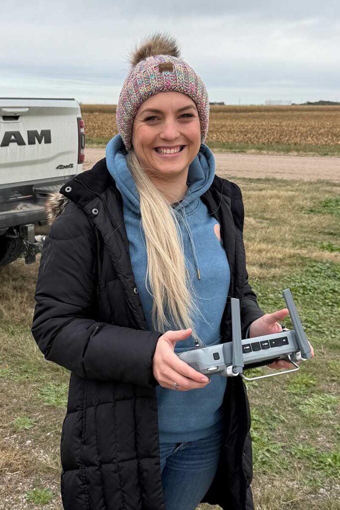 Shiane dunlap cropforce one ag drone spraying